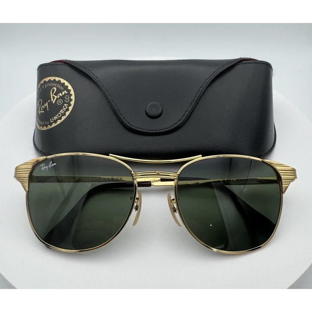 Ray Ban Bausch Lomb Signet Sunglasses W0386 Gold Frame Green Lenses USA RARE